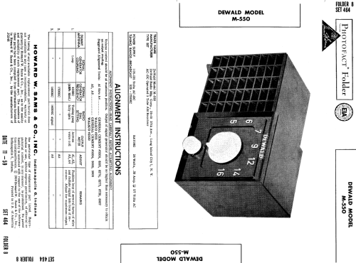 M-550 ; DeWald Radio Mfg. (ID = 612004) Radio