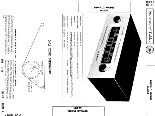 M-804 ; DeWald Radio Mfg. (ID = 763702) Radio