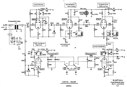Oszillograf 440Hz- Gerät Equipment Dittrich, W.; Berlin |Radiomuseum.org