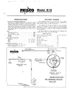 Philco 816; Dominion Radio & (ID = 2920849) Radio