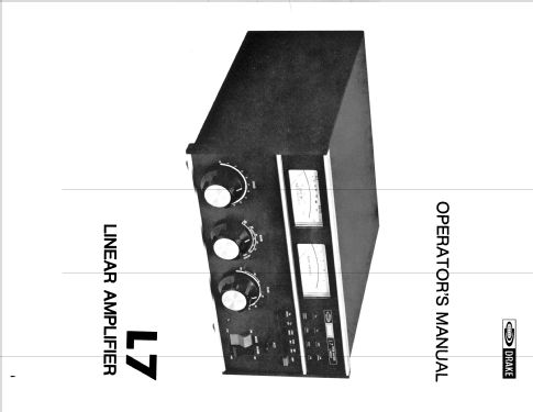 Linear Amplifier L-7 ; Drake, R.L. (ID = 1943059) Amateur-D