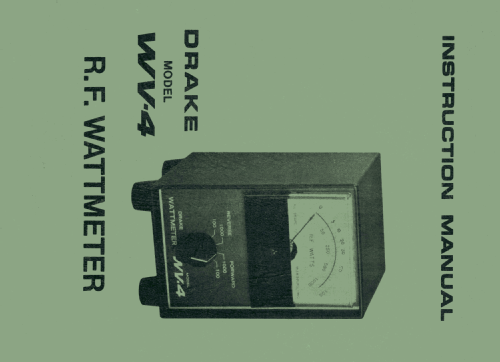 R.F. Wattmeter WV-4; Drake, R.L. (ID = 2517257) Amateur-D