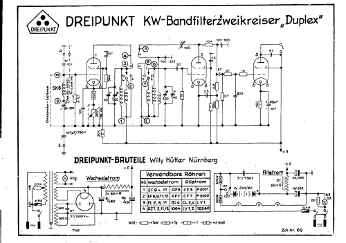 Dreipunkt-KW-Bandfilter-Zweikreiser Duplex ; Dreipunkt-Gerätebau, (ID = 2998115) Kit