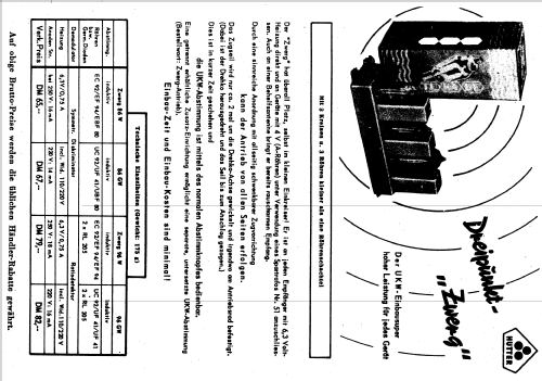 UKW-Einbausuper Zwerg 86; Dreipunkt-Gerätebau, (ID = 1578508) Radio