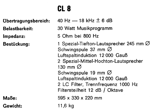 CL8; Dual, Gebr. (ID = 1049983) Speaker-P