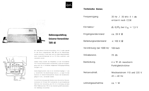 Entzerrer-Vorverstärker TVV41; Dual, Gebr. (ID = 2359716) Ampl/Mixer