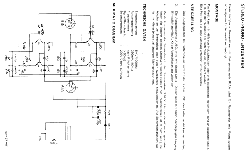 Stereo-Phono-Entzerrer-Vorverstärker TVV 48; Dual, Gebr. (ID = 1225629) Ampl/Mixer