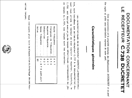 C738; Ducretet -Thomson; (ID = 92920) Radio