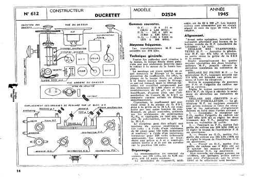 D2524A; Ducretet -Thomson; (ID = 361678) Radio