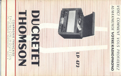 LP472; Ducretet -Thomson; (ID = 531902) Radio