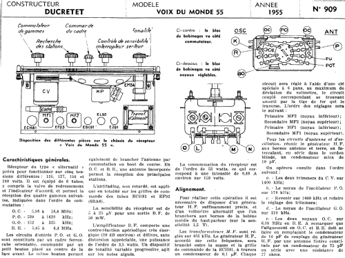 Voix du Monde 55; Ducretet -Thomson; (ID = 781247) Radio