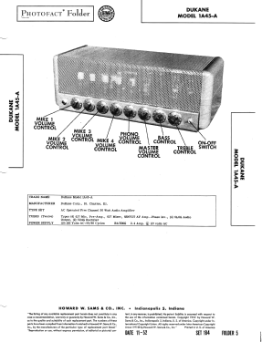 1A45-A; DuKane Corporation; (ID = 3102099) Ampl/Mixer