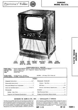 Andover RA-117A; DuMont Labs, Allen B (ID = 2907865) Television