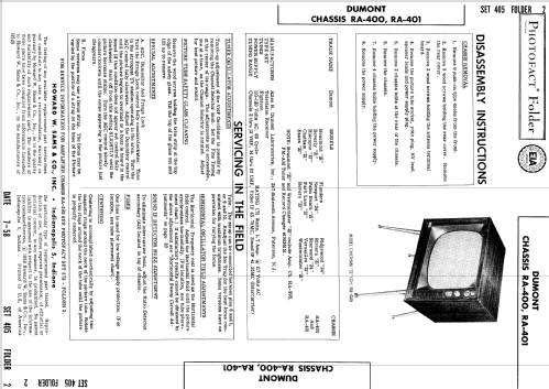 Beverly '21' Ch= RA-400; DuMont Labs, Allen B (ID = 942166) Televisore
