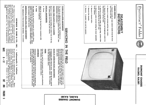 Ch= RA-380; DuMont Labs, Allen B (ID = 2420641) Televisión