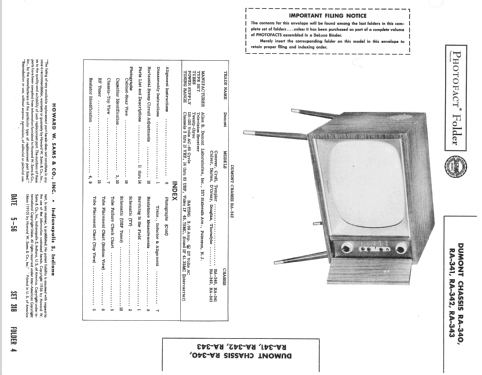 Culver Ch= RA-343; DuMont Labs, Allen B (ID = 2229305) Televisore
