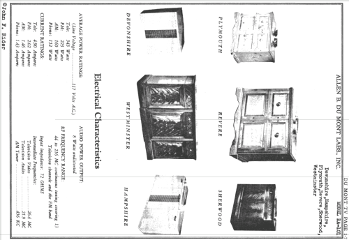 Devonshire RA-101A; DuMont Labs, Allen B (ID = 729163) TV Radio