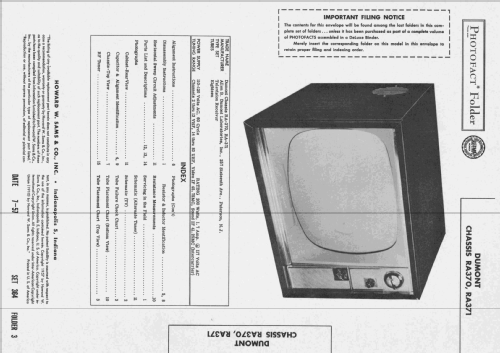 Dumont Ch= RA-371; DuMont Labs, Allen B (ID = 2407303) Televisión