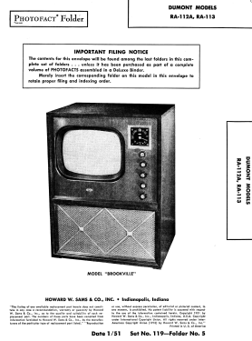 RA120; DuMont Labs, Allen B (ID = 3105186) Television