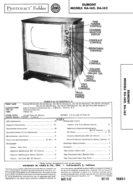 RA-160 ; DuMont Labs, Allen B (ID = 3090412) Television