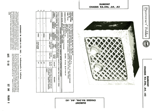 RA-346-A5 ; DuMont Labs, Allen B (ID = 2025344) Radio