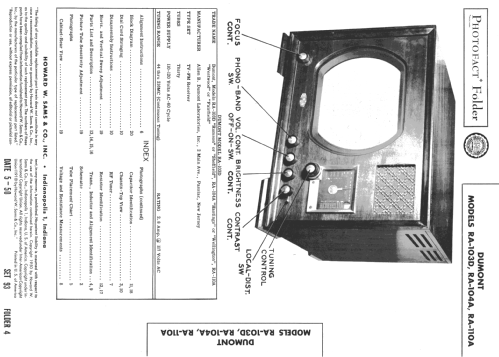 Sheffield RA-103D; DuMont Labs, Allen B (ID = 725431) TV Radio