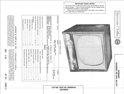 Tabor Ch= RA-350; DuMont Labs, Allen B (ID = 2130253) Télévision