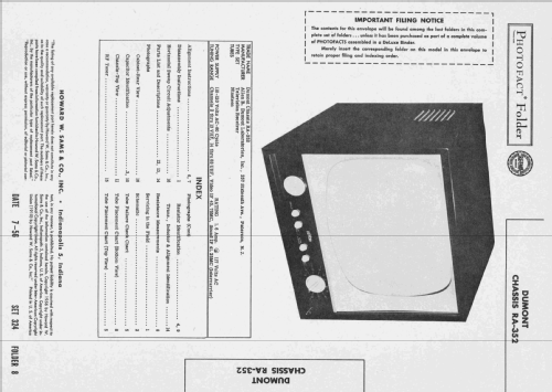 Teleset RA-352; DuMont Labs, Allen B (ID = 2325799) Television