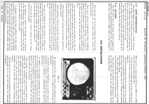 Whitehall RA-105; DuMont Labs, Allen B (ID = 729725) Fernseh-E