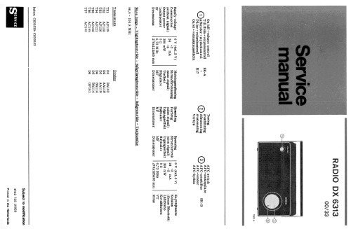 Portable Radio DX6313 /00 /33; Dux, Helsinki (ID = 1975124) Radio