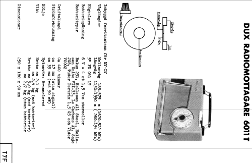 6011T; Dux Radio AB; (ID = 1600774) Radio