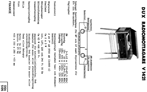 Frankie V 1421; Dux Radio AB; (ID = 1622052) Radio