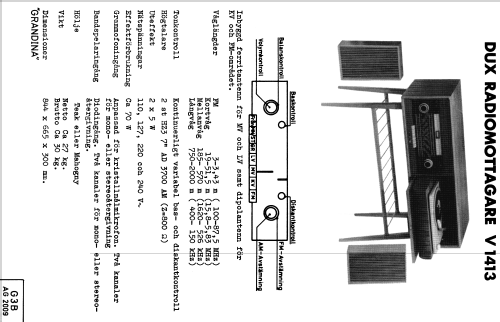 Grandina V1413; Dux Radio AB; (ID = 1621481) Radio