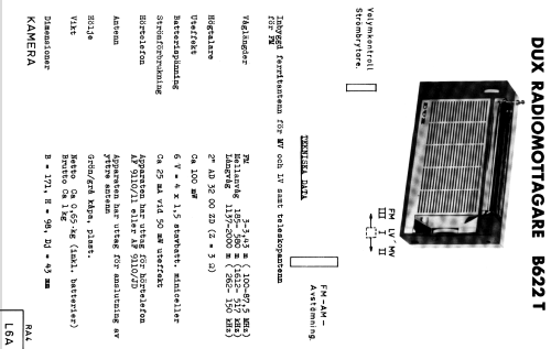 Kamera B622T; Dux Radio AB; (ID = 1601760) Radio