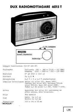 Monsun 6015T Ch= L2B; Dux Radio AB; (ID = 2880809) Radio