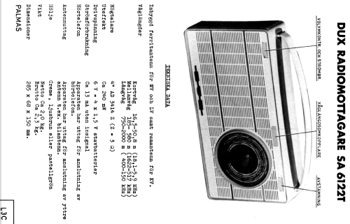 Palmas SA6122T; Dux Radio AB; (ID = 1604756) Radio