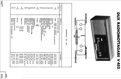 Raff V452; Dux Radio AB; (ID = 1620546) Radio