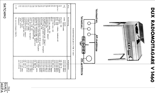 Satchmo V1460; Dux Radio AB; (ID = 1622122) Radio