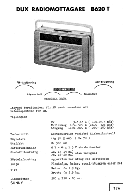 Sunny B620T Ch= T7A; Dux Radio AB; (ID = 2880064) Radio