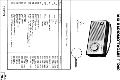 Trippel T1260; Dux Radio AB; (ID = 1609239) Radio