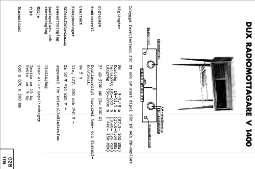 V1400; Dux Radio AB; (ID = 1620894) Radio