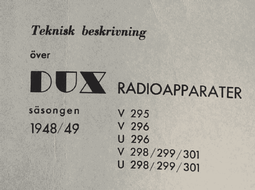 V301; Dux Radio AB; (ID = 2943064) Radio