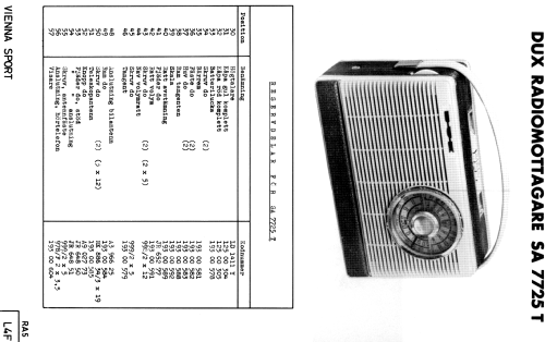 Vienna Sport SA7725T; Dux Radio AB; (ID = 1607529) Radio