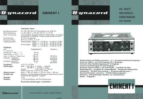 Eminent I ; Dynacord W. (ID = 1853804) Ampl/Mixer