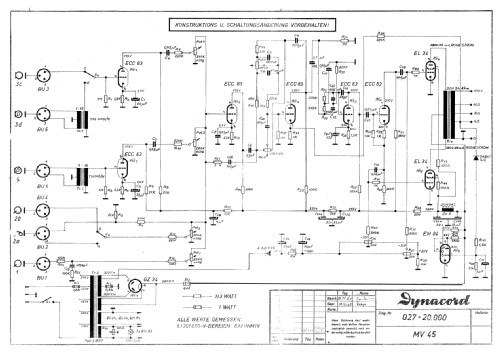 Mischverstärker 45 MV45; Dynacord W. (ID = 2980613) Ampl/Mixer