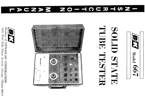 Solid-State Tube Tester 667; B&K Precision, (ID = 333713) Equipment