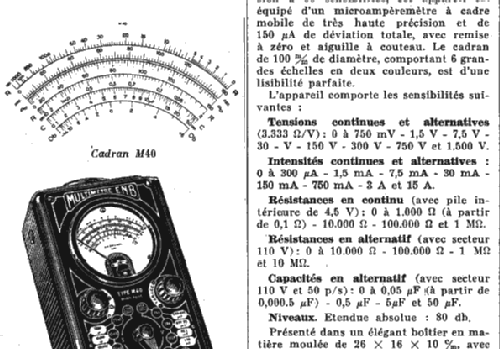 Multimetre de precision M40; ENB E.N.B., (ID = 269587) Equipment