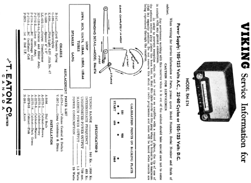 Viking RM274; Eaton Co. Ltd., The (ID = 2180276) Radio