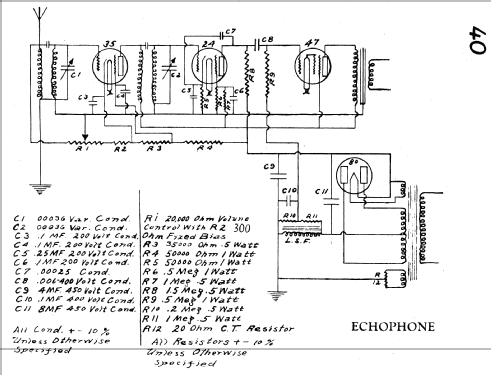 Echoette 40 ; Echophone, Marke ab (ID = 15773) Radio