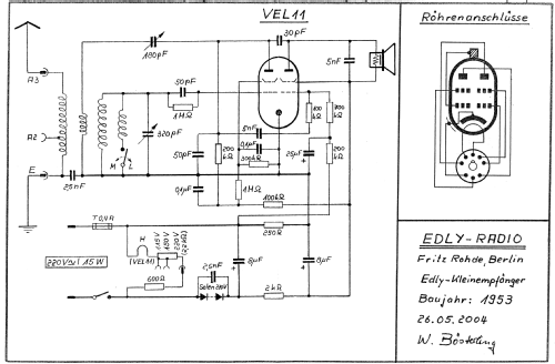 Kleinempfänger ; Edly-Radio KG, Fritz (ID = 626954) Radio